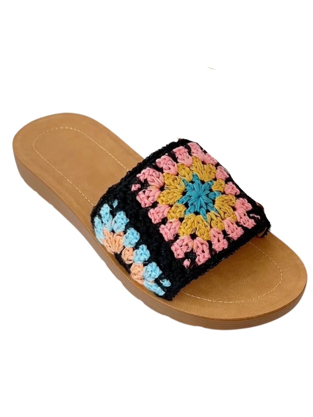 Forever Multicolor Crochet Slide Sandals